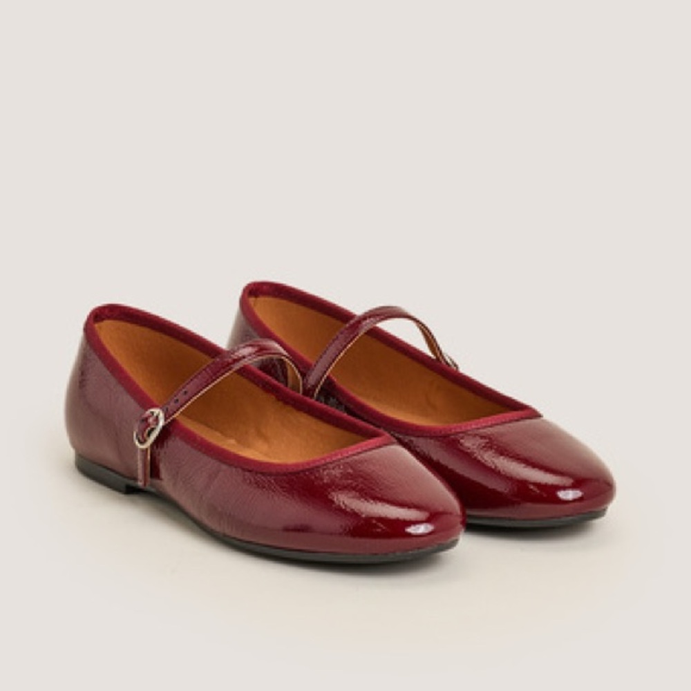 Jonak Paris Burgundy Mary Jane Flats NIB new in box